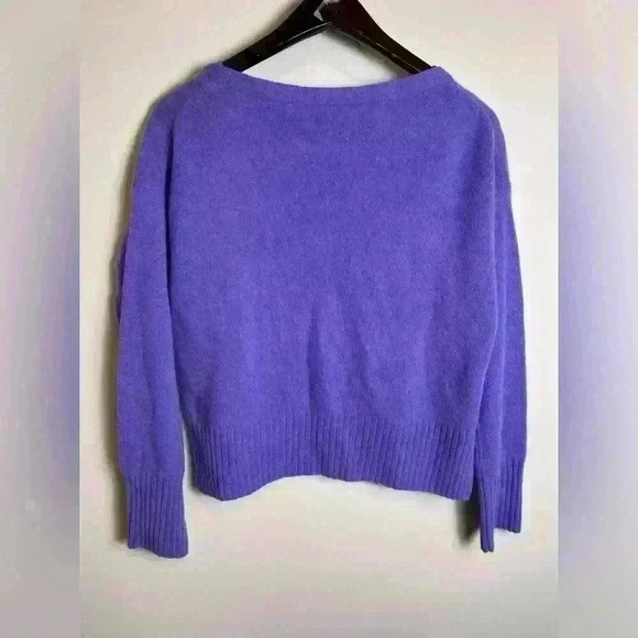Anthropologie Cashmere Collection Crewneck Sweater Long Sleeve Purple Size XS - Picture 9 of 11